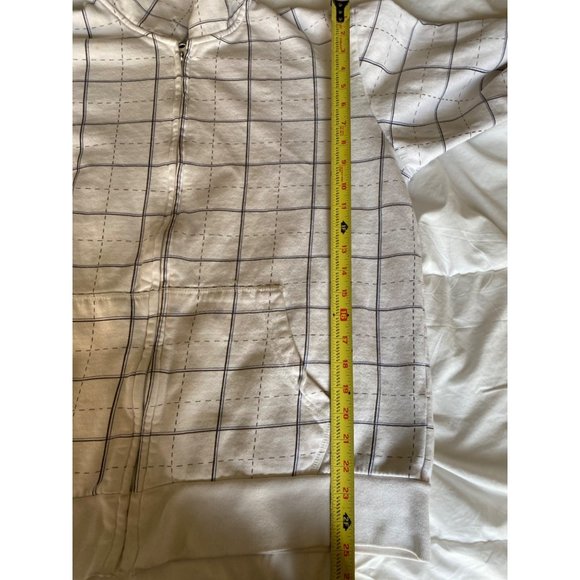 Springfield Mens Plaid Long Sleeve Full Zip Jacket Hoodie Sweashirt Cream XL - Picture 7 of 13